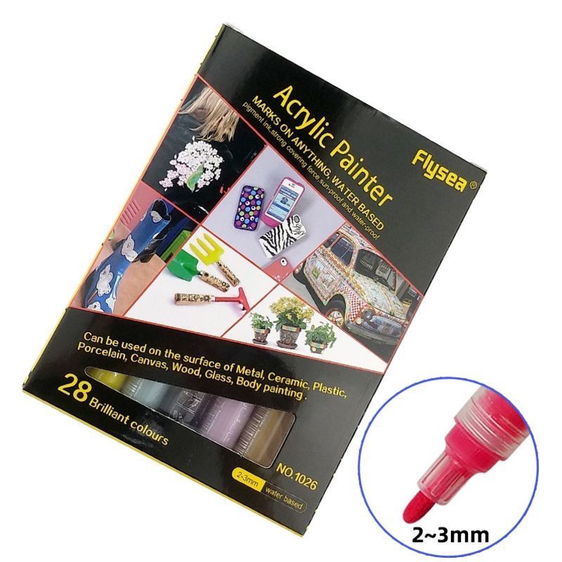 Cross-Border Hand-Painted Marker Clothes Graffiti Mobile Phone Case Painting Plaster Doll DIY Colorful Stackable Acrylic Pen