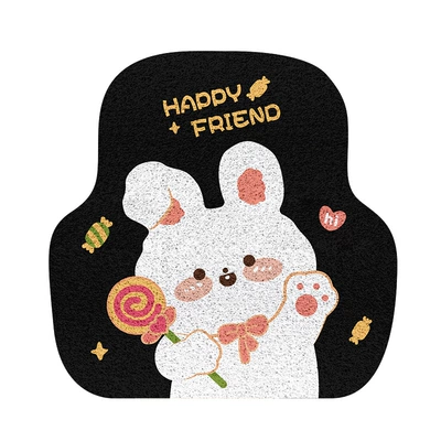 Car Floor Mat Silk Loop, Car Carpet - colored-silk-circle-candy-bunny-back-row-1