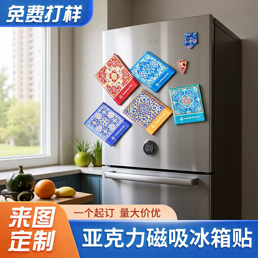 亚克力冰箱贴动漫ip周边文创产品城市景区广告宣传软磁贴4