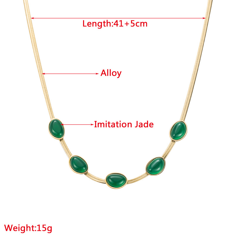 Fashion Emerald Pendant Clavicle Chain Female Titanium Steel Necklace