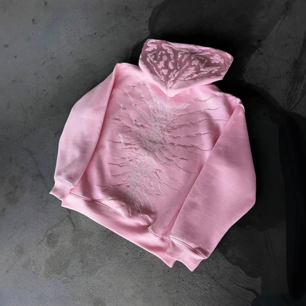 Men's Clothing Spring American Retro Y2K Washed Distressed Patch Hoodie Street Fashion Unisex Zipper Sweatshirt_voghion.com