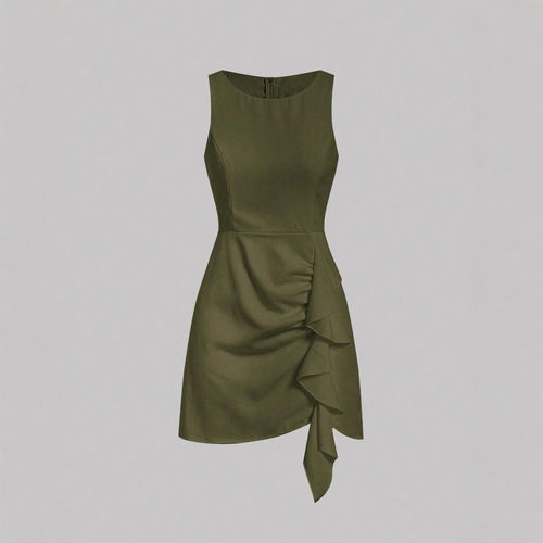 European and American 2025 Fashion Women's Sexy Solid Color Strapless Dress