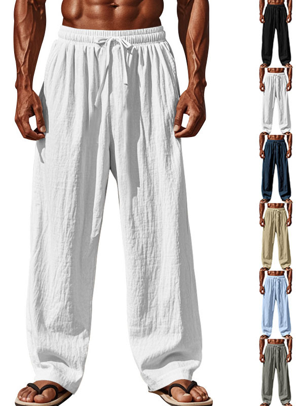 summer solid color quick dry breathable trousers