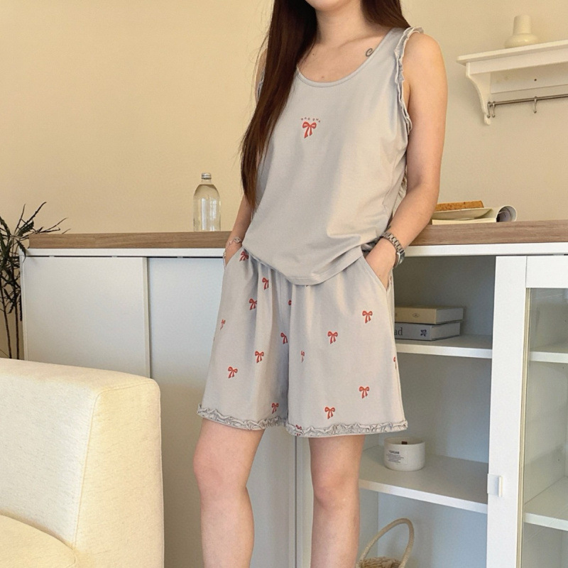 Cotton set with bow