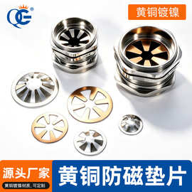 黄铜镀镍防磁片屏蔽环防磁波金属电缆防水接头格兰头连接器配件