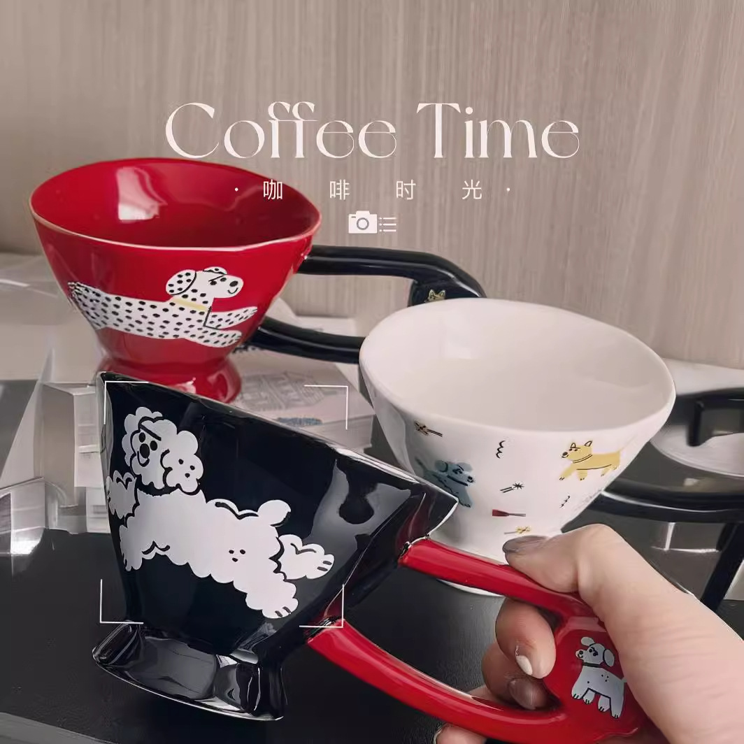 尚恩馬克杯生日禮物家用水杯辦公室大耳朵陶瓷杯子可愛早餐咖啡杯