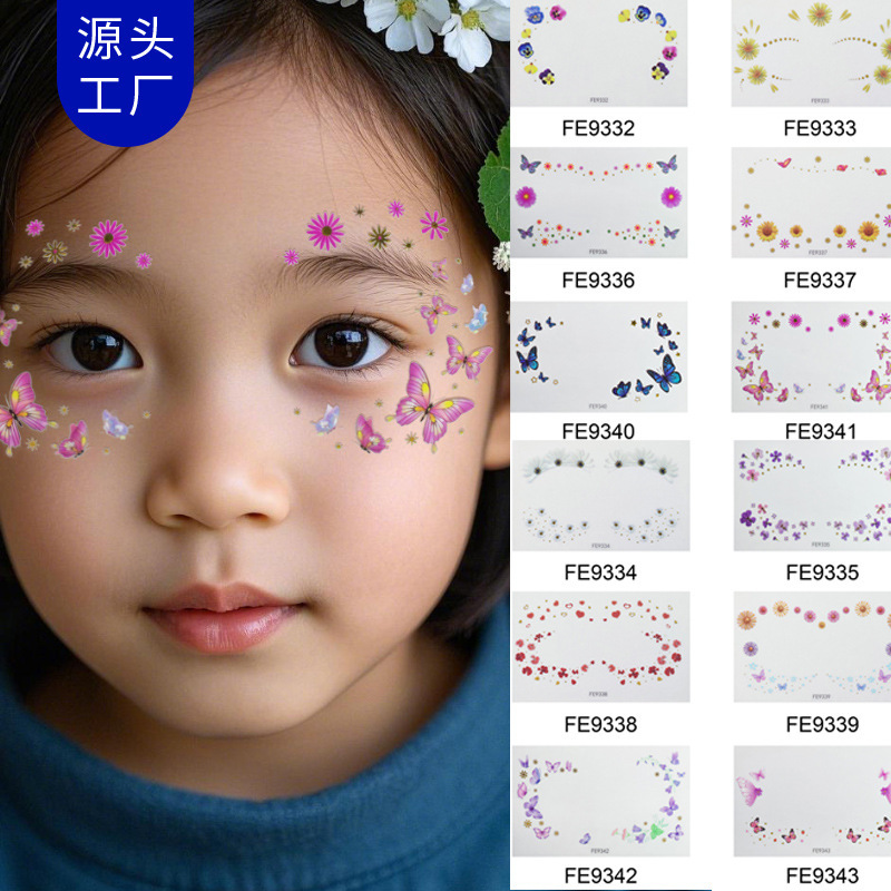 Cross-border New Children's Cute Makeup Face Sticker Cute Cartoon Internet Celebrity Atmosphere Party Temporary Face Tattoo Sticker Cross-border New Children's Cute Makeup Face Sticker Cute Cartoon Internet Celebrity Atmosphere Party Temporary Face Tattoo Sticker