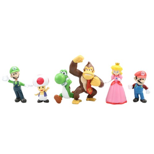 Cross-border animation 18 types of 6 Mario figures Luigi Yoshi Mushroom Super Mario doll model ornaments