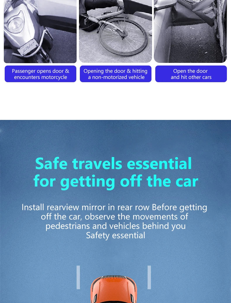 Car Rearview Mirror, Auxiliary Steering Mirror, Flexible, Compact, Multi-Angle Mirror, Convenient 3D Viewing Mirror, High-Looking Steering Mirror