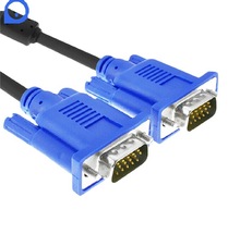 蓝头VGA3+5线 15针公对公 带磁环电脑视频显示器连接线1.5米