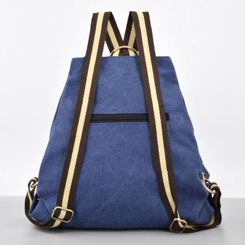 Embroidered Backpack Large Capacity Women's Canvas Backpack Casual Backpack Retro Durable Anti-Theft Travel Backpack