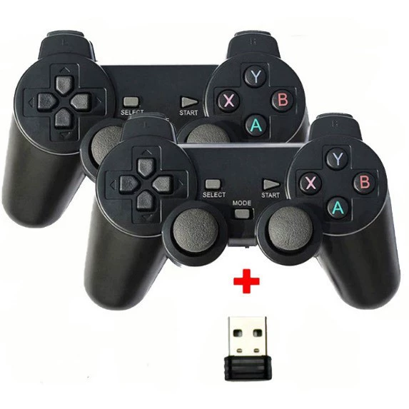 Двойной беспроводной контроллер PS2 поддерживает emuelec, ТВ-бокс, 2.4Г, контроль двух игроков