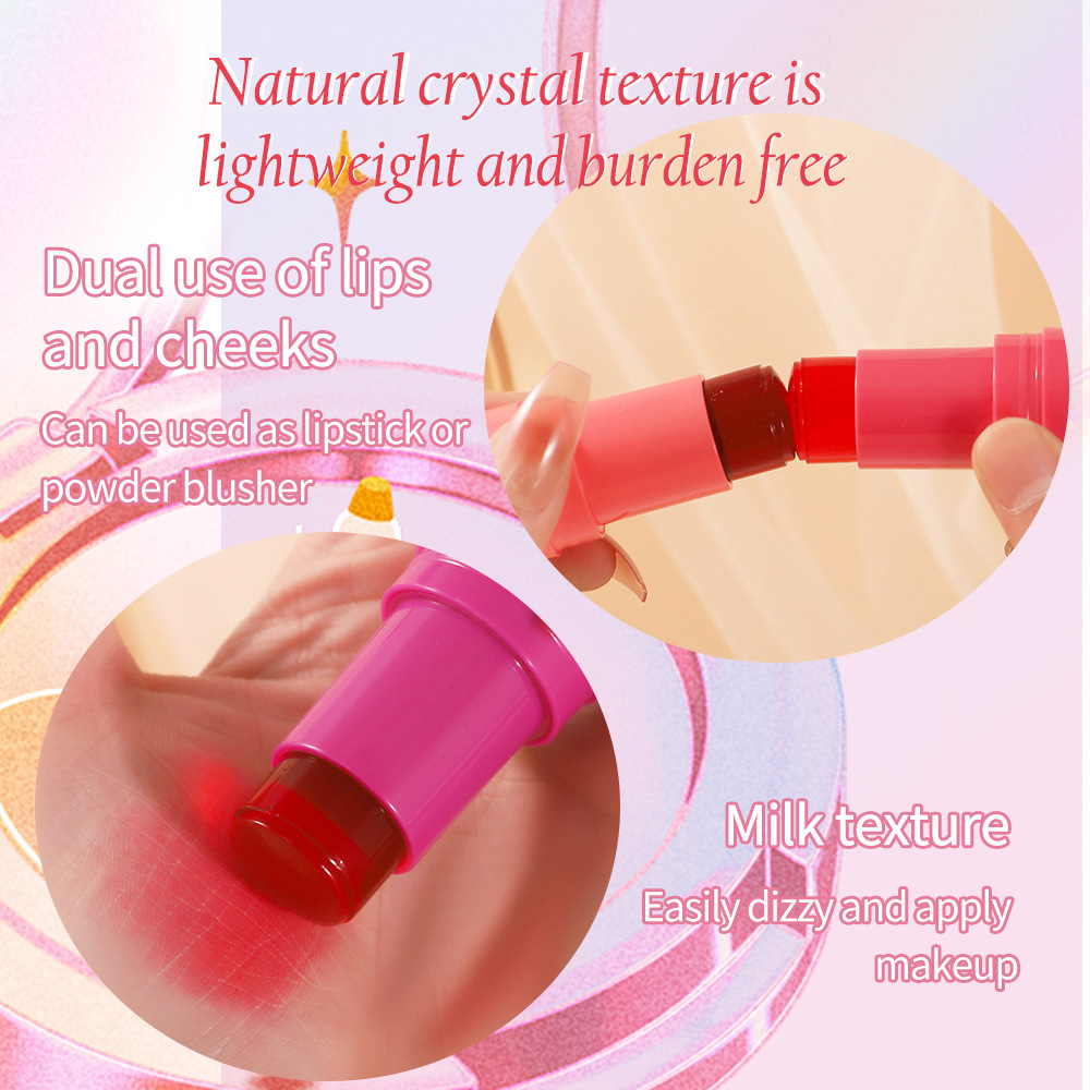 Maquillaje transfronterizo, gelatina, rubor, labios, labios, mejillas, brillo de labios teñido transparente de doble uso, brillo de labios, brillo de color, crema de colorete, lápiz labial