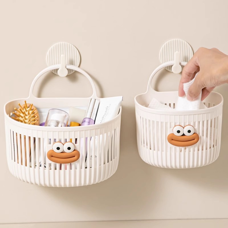 Cesta colgante pequeña multifuncional, baño, baño, toalla de lavado de cara desechada, canasta de almacenamiento, dormitorio de cocina, canasta colgante de pared junto a la cama image 3