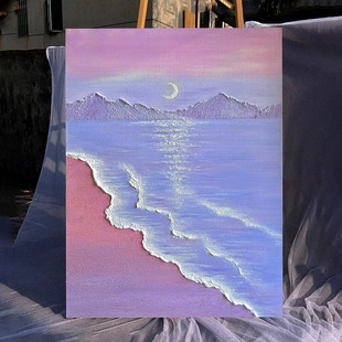 Quartz Sand Texture Painting DIY Material Tool Kit Hand-Painted Handmade Acrylic Digital Oil Painting Dream Bay Decorative Painting