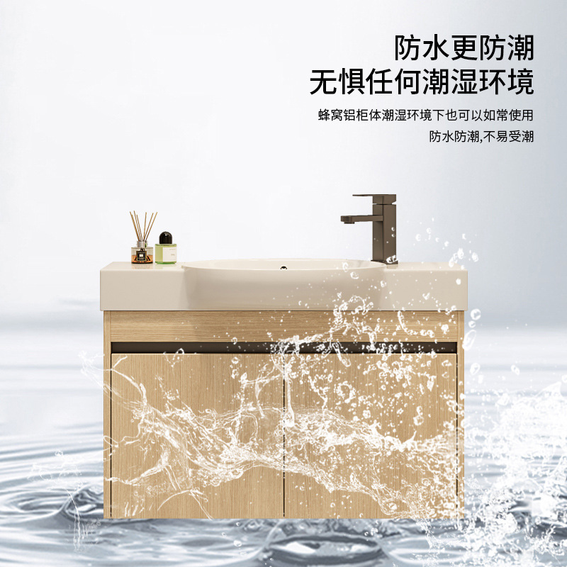 pequeño gabinete de baño de color madera cerámica combinación lavabo transfronterizo lavabo ultra estrecho lavabo lavabo