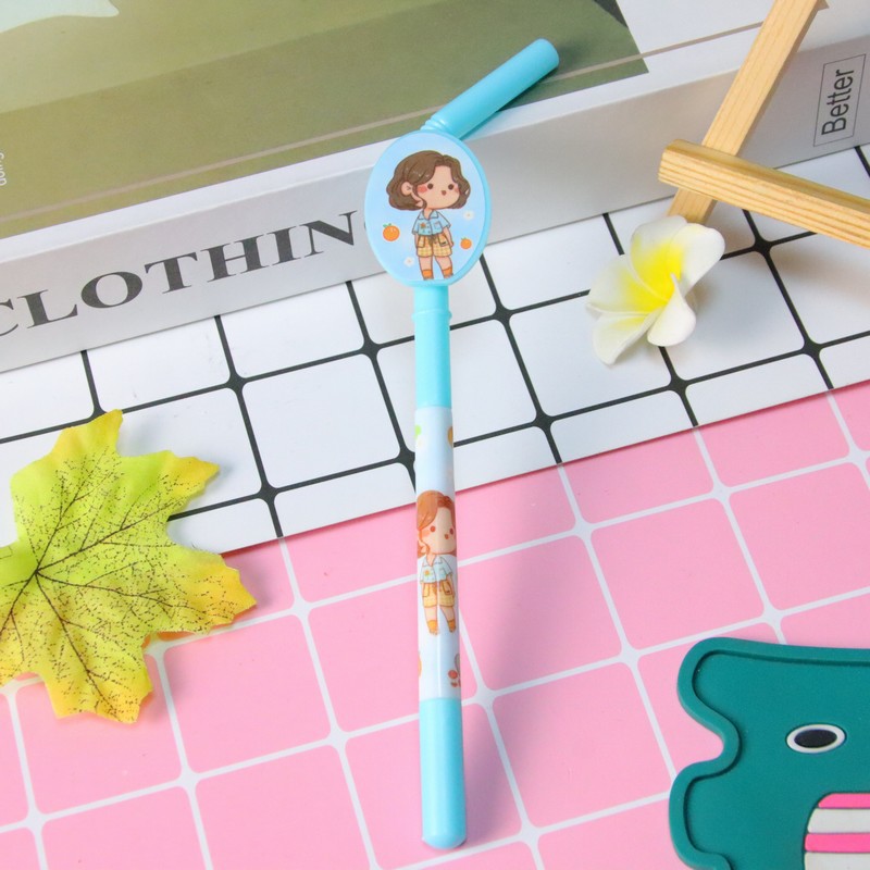 Linda forma de paja pluma neutral chica corazón alto valor flor película etiqueta pluma estudiante papelería pluma al por mayor