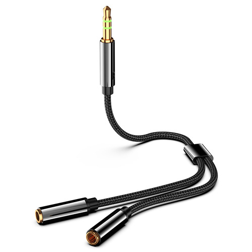Headphone splitter double 3.5mm mobile phone sharer couple adapter 1 drag 2 audio cable one into two