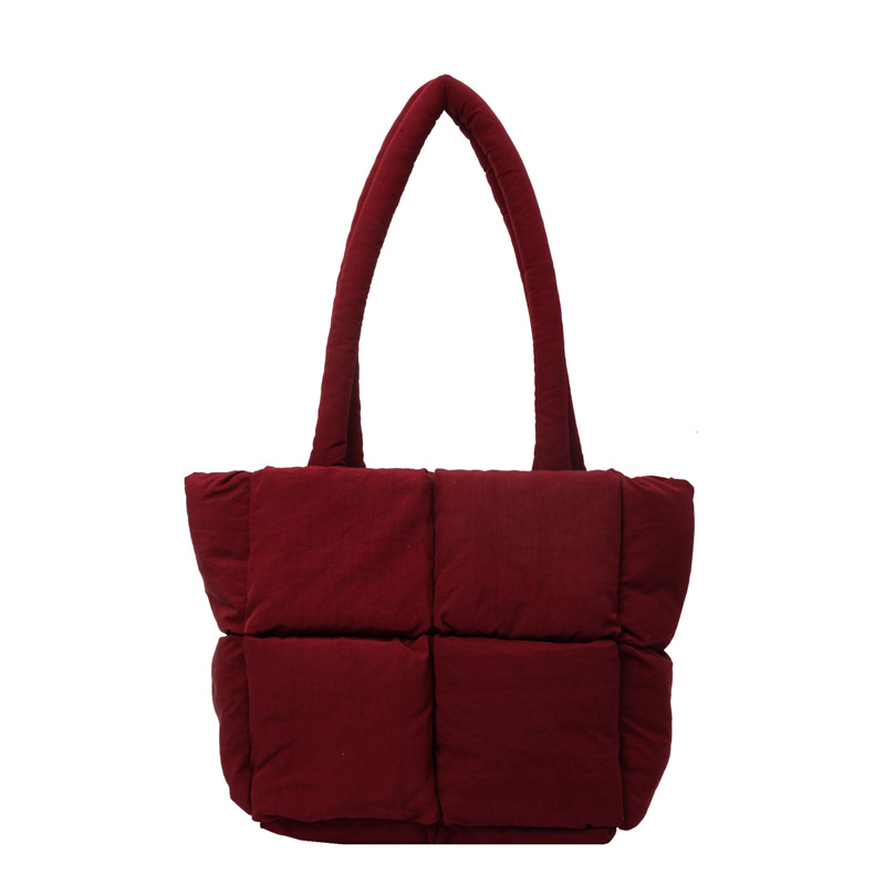 Bolso de mano de las mujeres de gran capacidad de la clase de estudiante de cercanías bolsa de hombro bolsa de tela de costura bolso de color sólido suave glutinoso bolsa de soplo