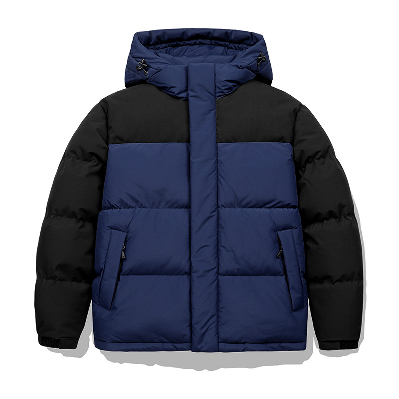 Cross-border engrosado empalmado chaqueta de algodón casual para hombres y mujeres chaqueta con capuzas pareja pan de algodón