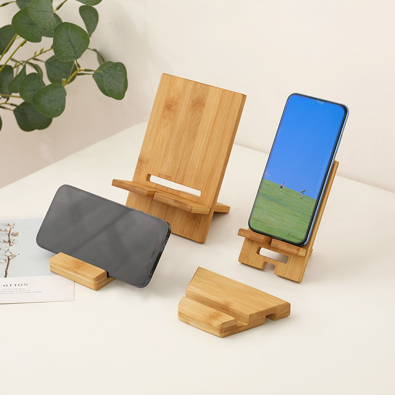 Desktop creativo soporte para teléfonos móviles de bambú y madera soporte de la oficina de madera soporte de la placa general mayorista