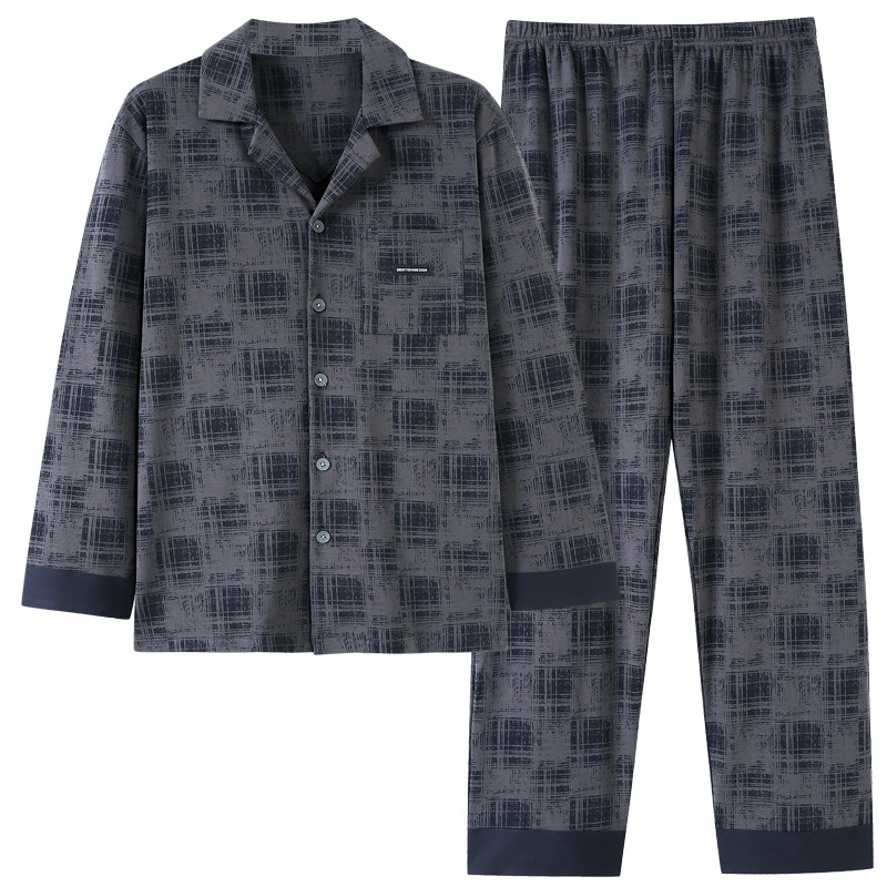 Pijamas de los hombres primavera y otoño manga larga verano Delgado adolescentes niños desgaste del hogar traje se puede usar fuera