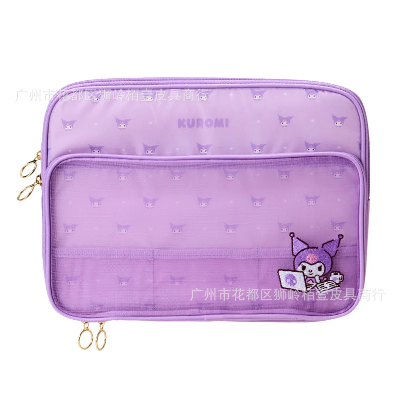 Japanese-Style Cartoon Cute Hello Kitty Summer Mesh Embroidery Stationery Bag Student Tablet Case Protective Cover Trendy