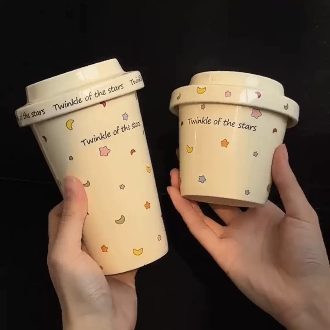 星星系列泡茶杯随手杯可爱好看的创意办公室茶杯喝茶杯子陶瓷杯