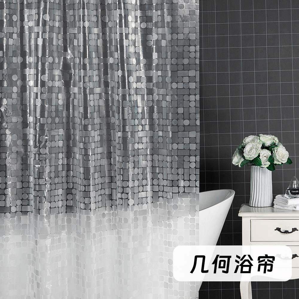 几何浴帘隔断帘防水防霉跨境速卖通亚马逊热卖