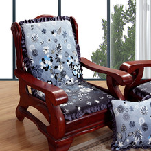 涼椅坐墊帶靠背椅墊靠墊一體實木老板椅墊子冬天毛絨連體坐墊加厚