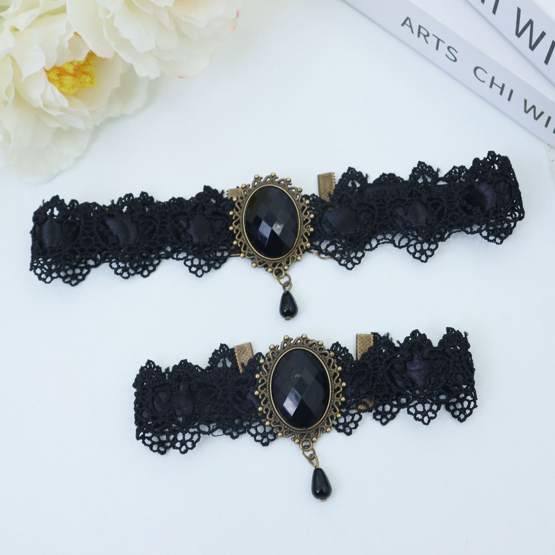 Cross-border para diseño misterioso collar de encaje de cristal de dama collar de diamante joyas de cadena de clavículas