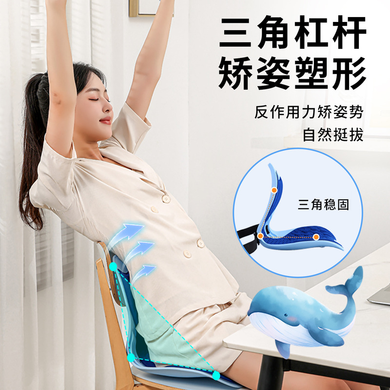 办公室久坐神器喜福鸟护腰坐垫人体工学坐姿椅座椅脊椎腰托靠垫一|undefined