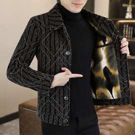 Z毛呢大衣男士外套男冬季休闲呢子夹克加绒加厚短款保暖