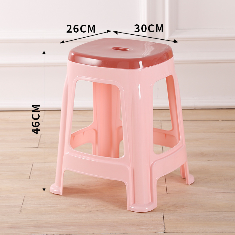 Taburetes de plástico sala de estar doméstica gruesa taburetes de mesa de comedor para adultos taburetes económicos sillas de goma fabricantes taburetes altos idea simple
