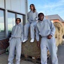 欧美外贸独立站2025秋冬季新款休闲纯色爱心印花卫衣长裤运动套装