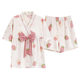 Women's pajamas with chest pad summer short-sleeved shorts suit Japanese ins style kimono skin-friendly Loose Women's Home wear