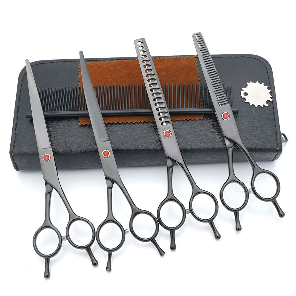 Ventas directas de fábrica para mascotas de acero inoxidable de 7 pulgadas tijeras de aseo para mascotas tijeras de corte de pelo para perros tijeras finas de espina de pescado