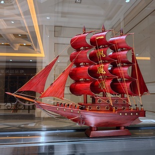 Резное украшение из натурального дерева для гостиной, модель корабля, китайский стиль