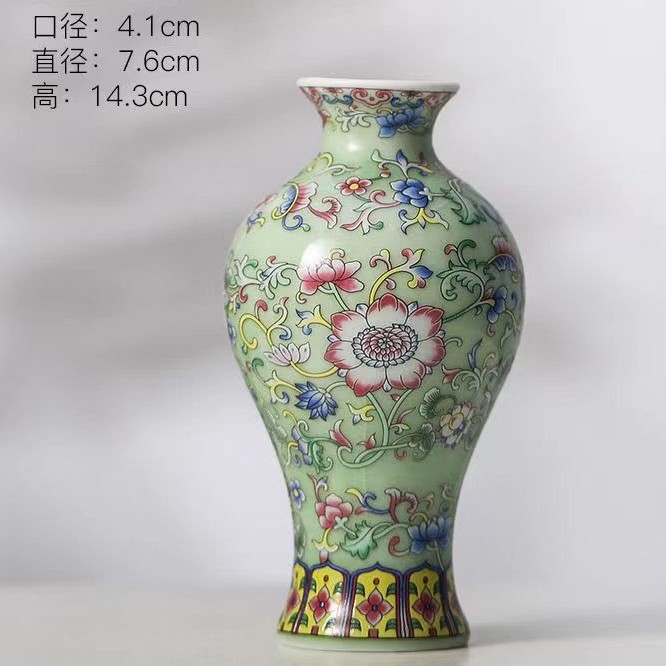 Vaso de escritorio de cerámica de porcelana pequeña boca mini hidroponía de flores retrógradas botellas de flores de porcelana