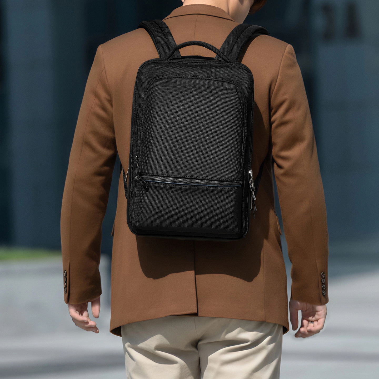 Nuevo paquete de negocios multifuncional textura versátil bolso de computadora portátil de transporte anti-derramamiento manga tirón mochila de viaje