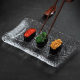 Japanese-style crystal glass plate high-value tableware sushi cooking plate rectangular tray dessert fruit plate wholesale