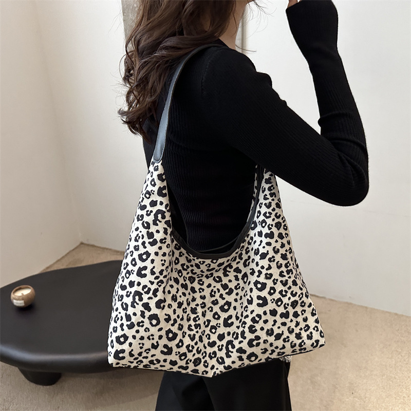 Invierno, otoño, invierno, gran capacidad para trabajar, bolsa de viaje, mujer 2024 nueva moda, bolso de hombro con leopardo.