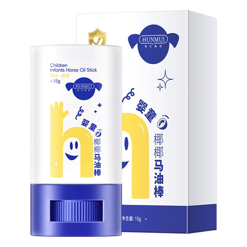 Han Lun Meiyu Baby Konut Coconut Лошадиная масляная палочка увлажняет и предотвращает сухость и растрескивание тела осенью и зимой