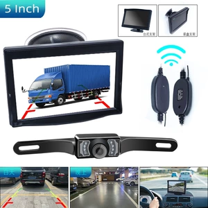 5 düymlük sorucu HD simsiz ötürücü qəbuledici nömrə nişanı 7 infraqırmızı avtomobil kamerası