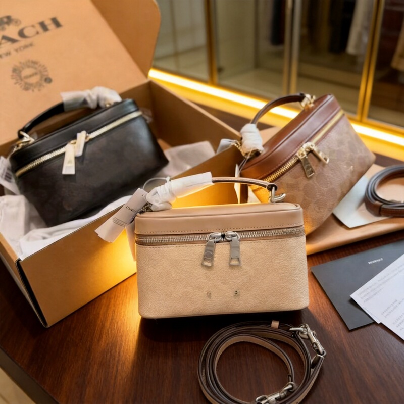 C2026 New Model Rainer18 Box Classic Monogram Handbag Crossbody Shoulder Tote Makeup Box Women's Bag