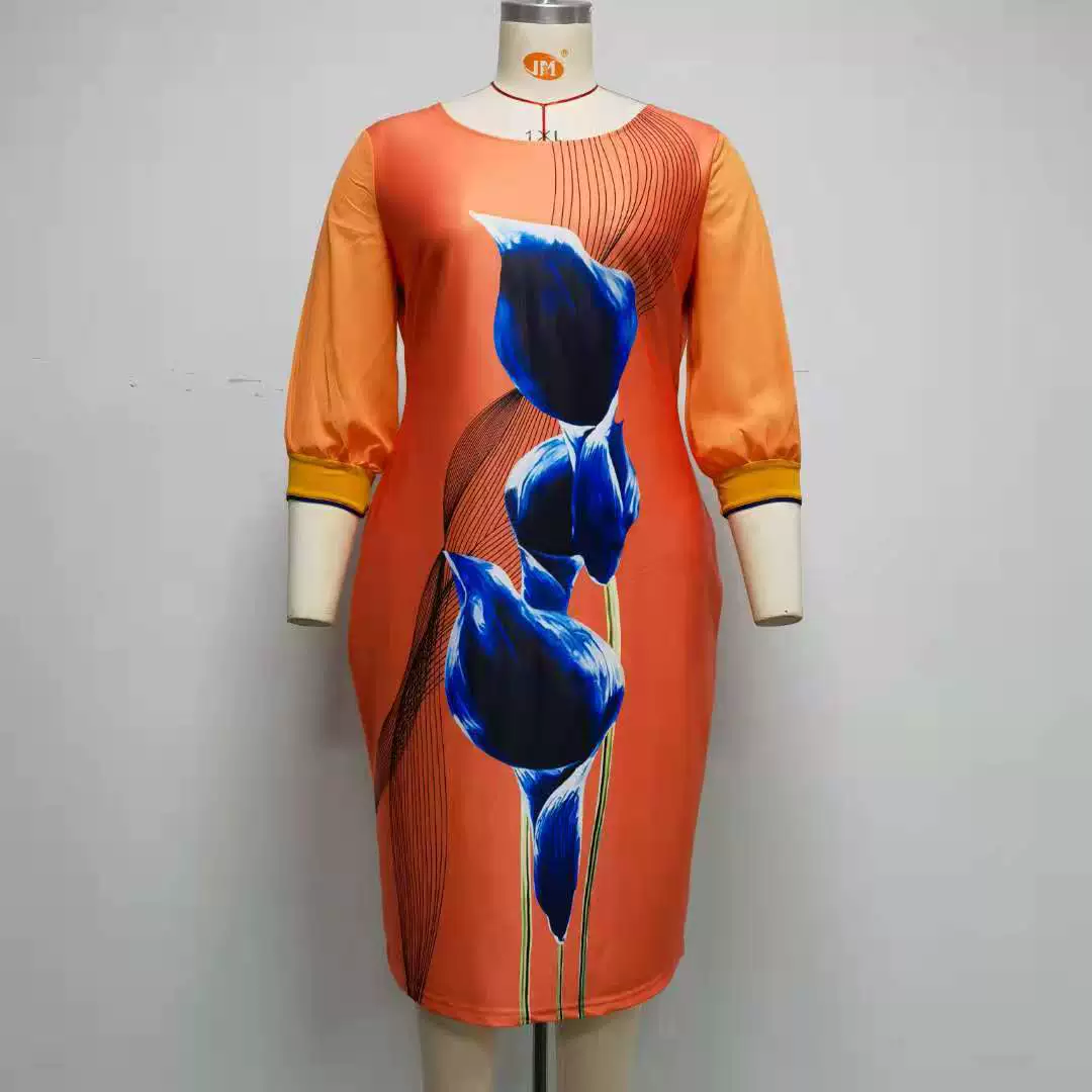 Dress, plus size, Amazon, round collar