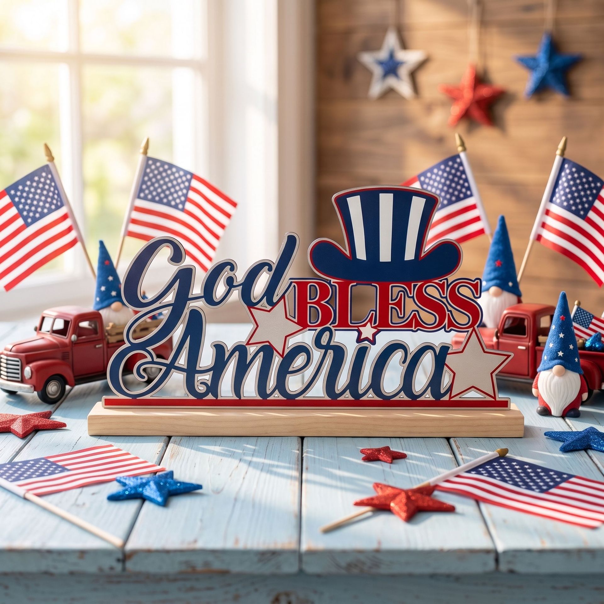 Festivales transfronterizos Graduation Christmas USA Independence Day Decoration New American Pentagram Party Theme Jackpot Set