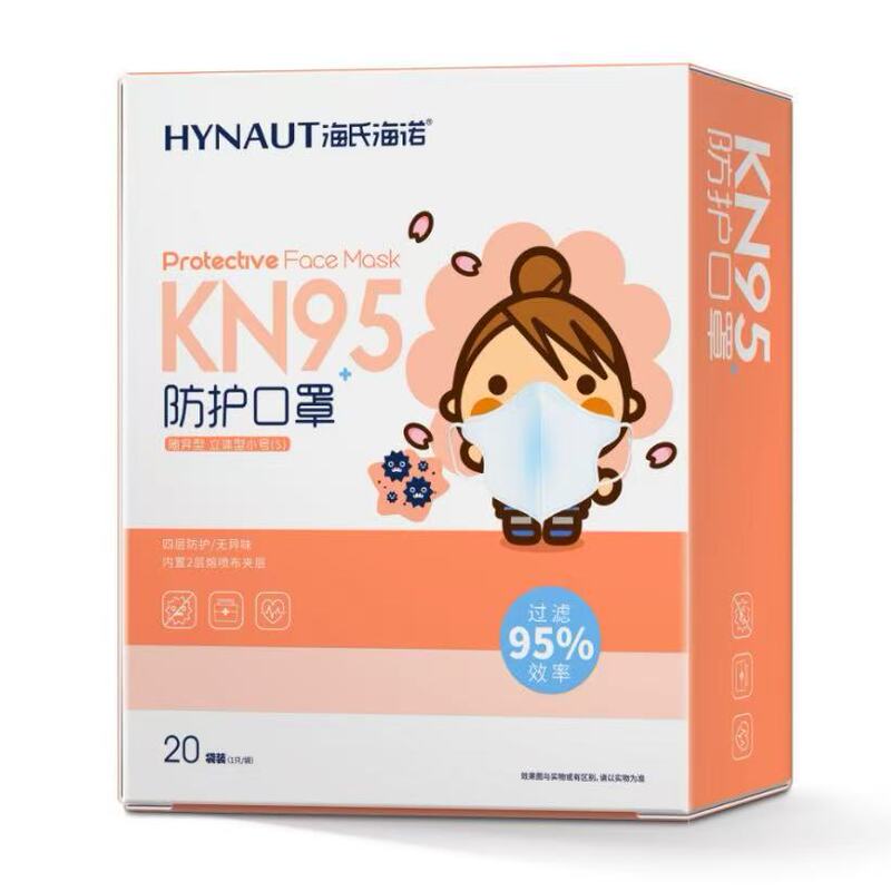 海氏海诺医用外科口罩夏季薄款清凉玻尿酸N95鱼嘴型防护儿童口罩|undefined