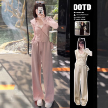 大码春秋季时尚洋气高级感显瘦两件套女连帽卫衣休闲运动套装胖mm