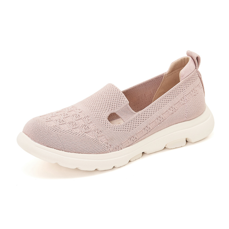 K6016 - 4 primavera 2025 zapatos de cuero único antideslizante transpirable tejido de otoño casual versátil zapatos de madre poco profundos para mujeres